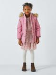 John Lewis Kids' Fleece Lined Parka, Dusty Pink