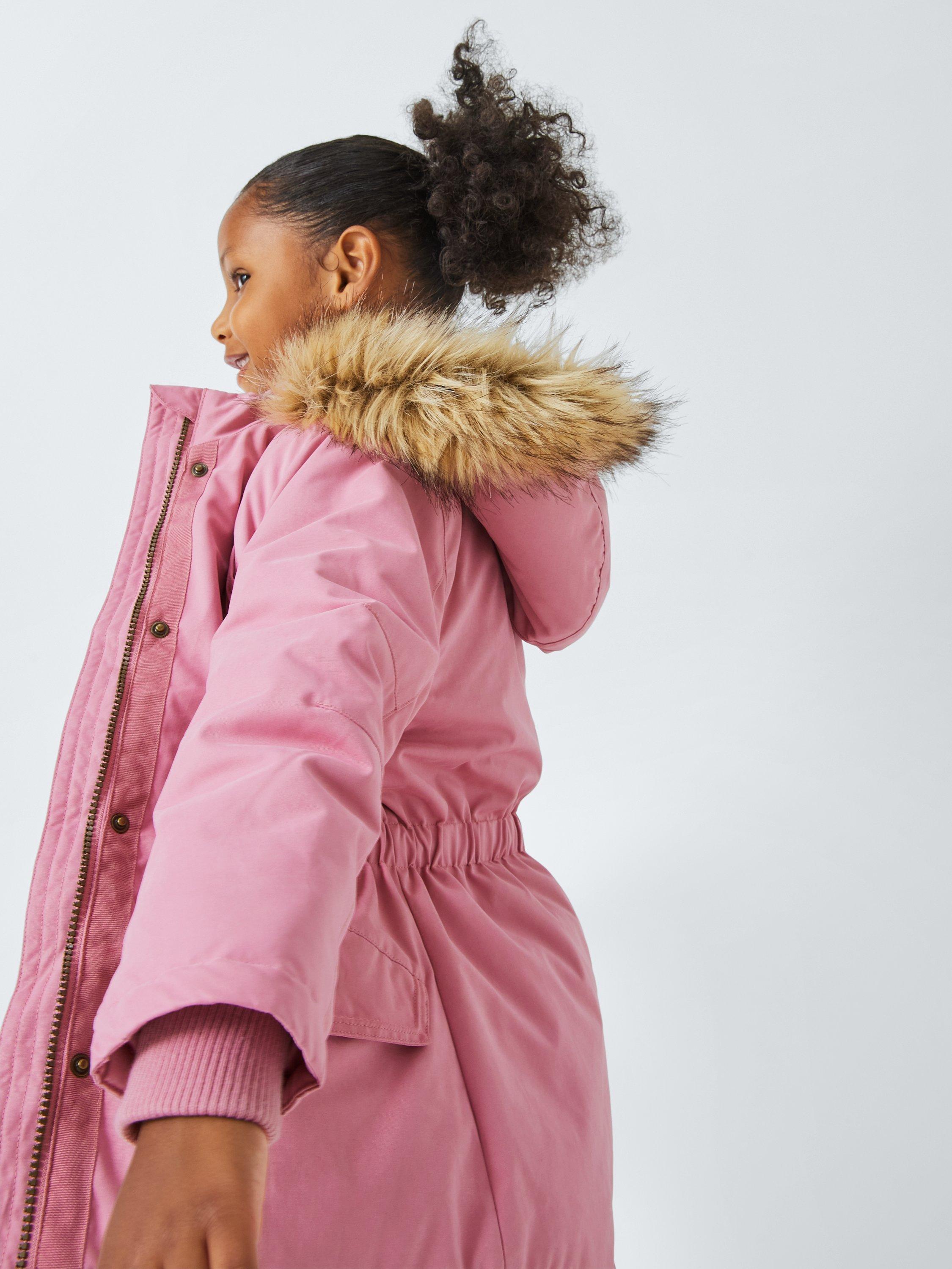 John Lewis Kids Fleece Lined Parka Dusty Pink