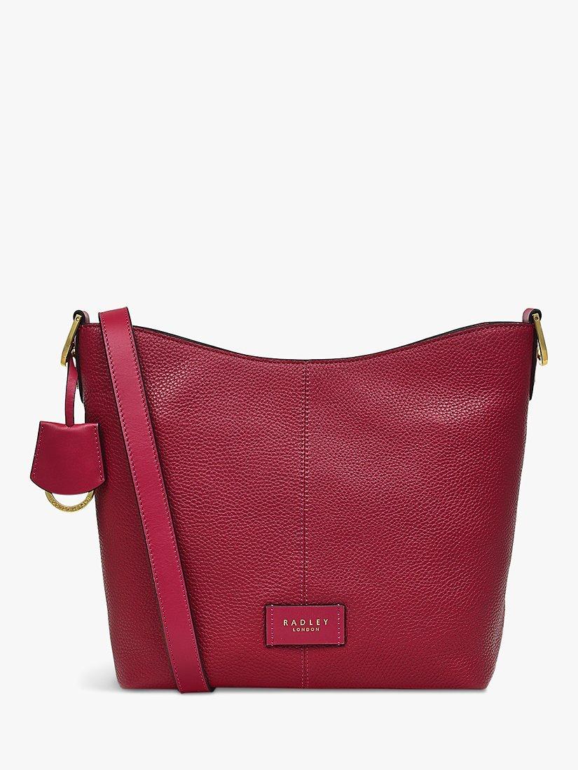 Radley Southwark Lane Leather Small Zip Top Crossbody Bag, Raspberry