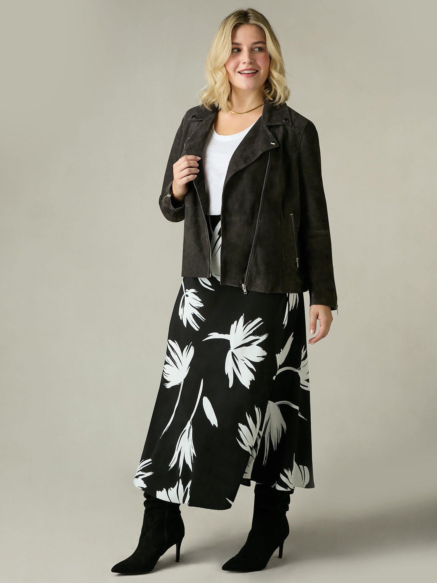 Live Unlimited Curve Bias Cut Midi Skirt, Black