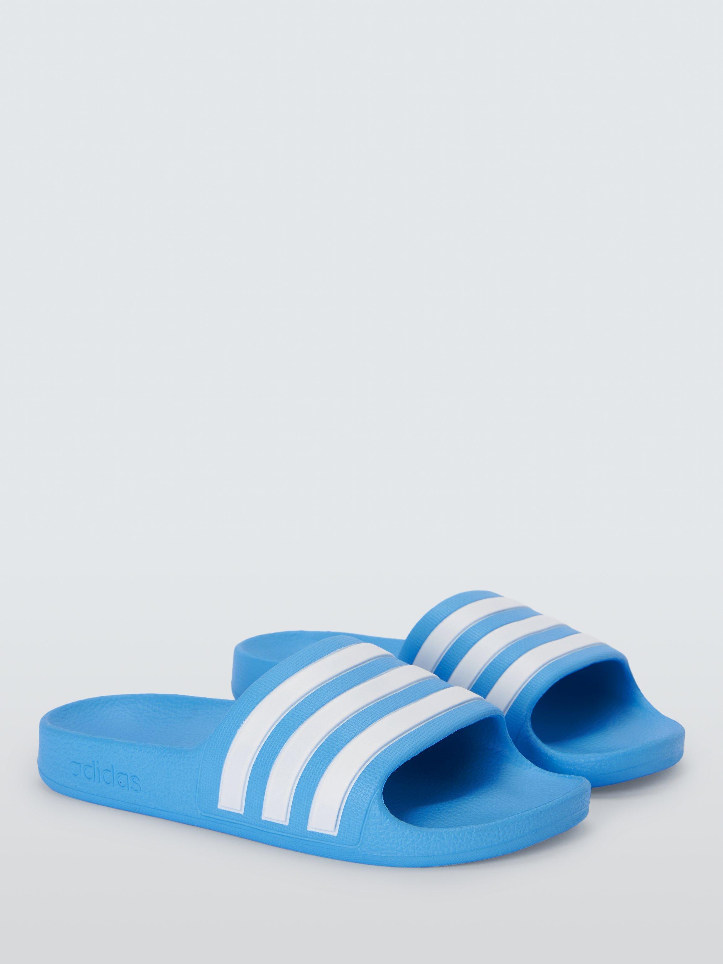 Product image 2 of 4, which shows adidas Kids' Adilette Aqua Shower Stripe Sliders, Blue, 1