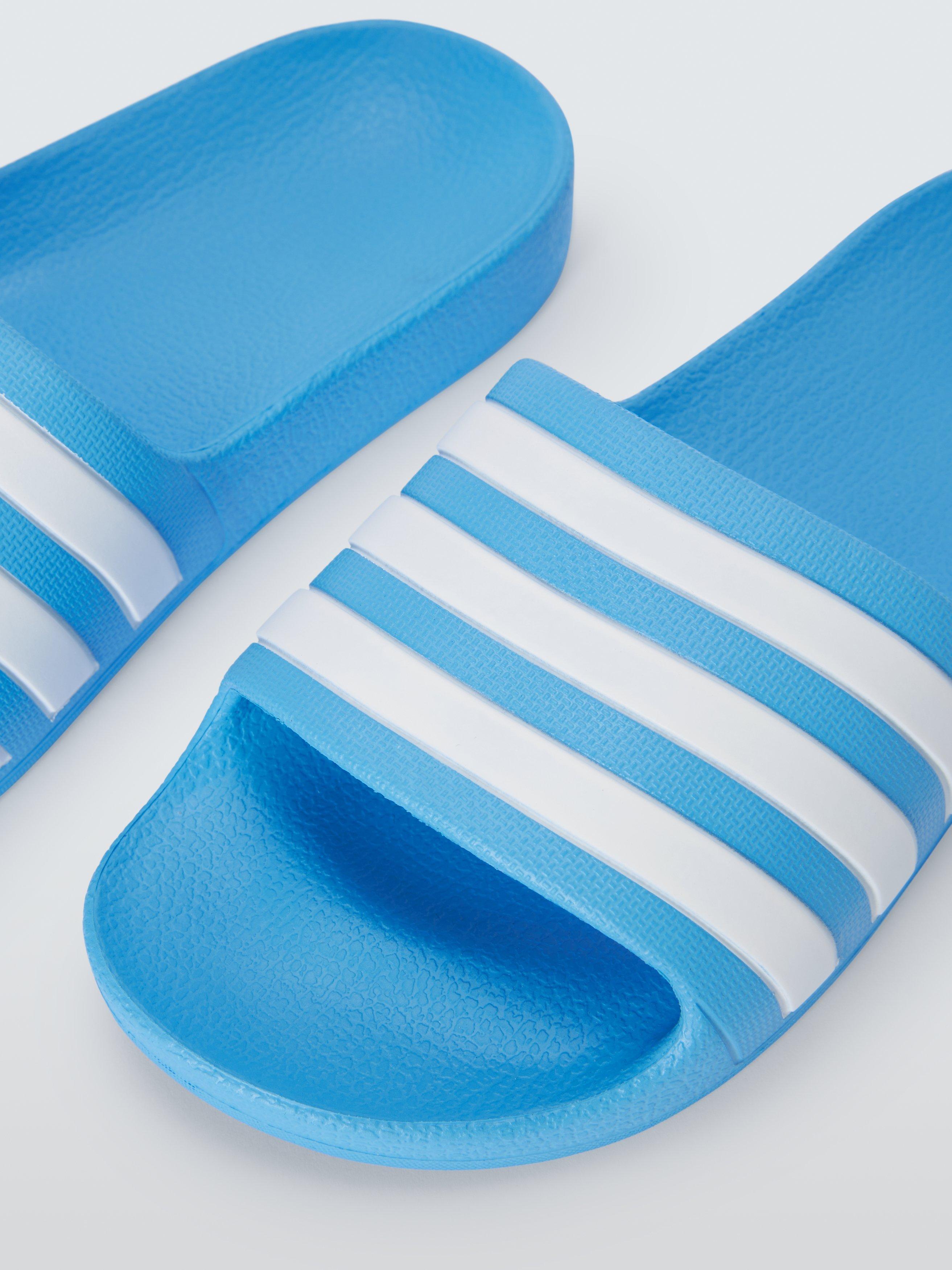Product image 3 of 4, which shows adidas Kids' Adilette Aqua Shower Stripe Sliders, Blue, 1
