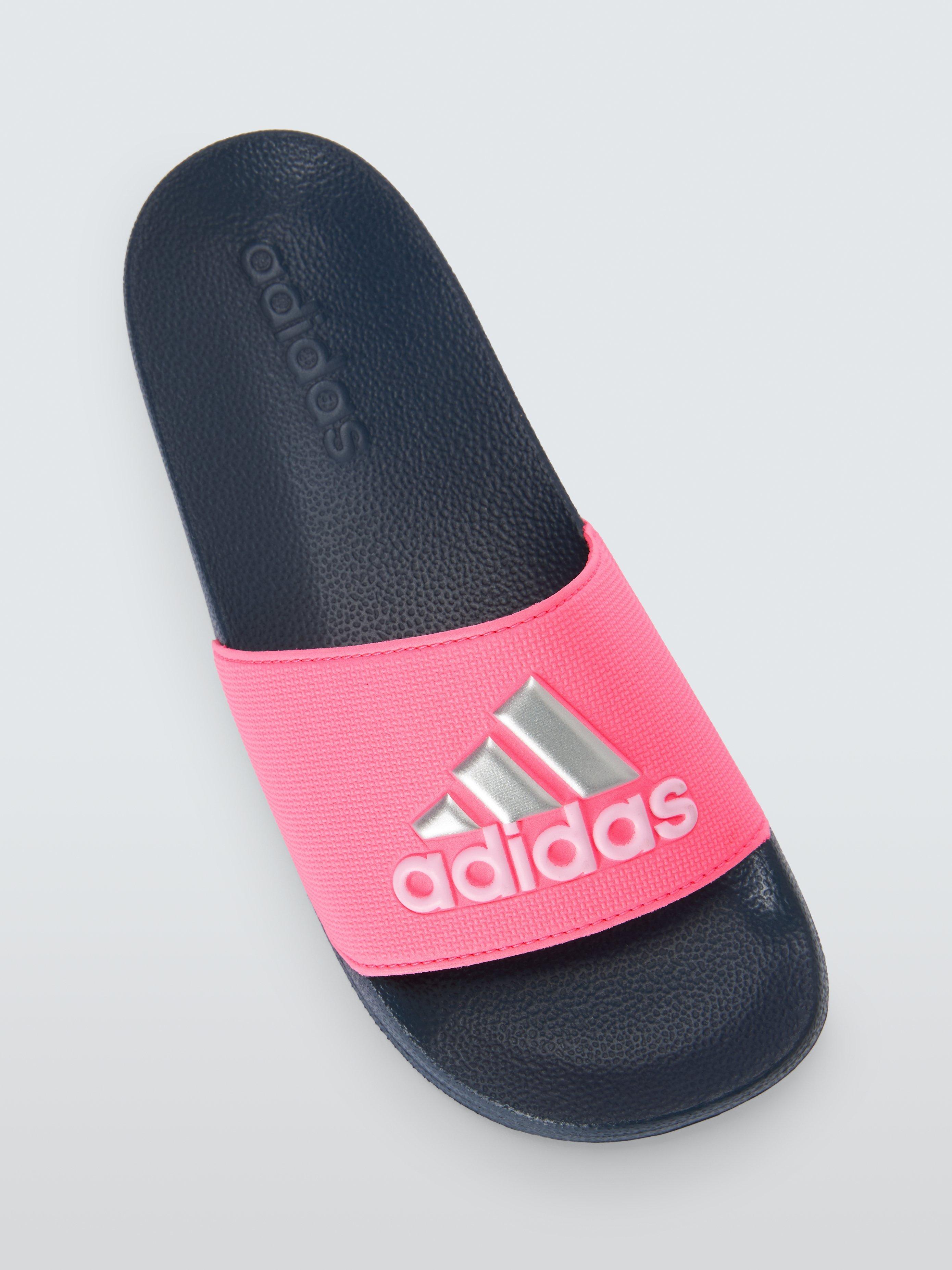 Product image 4 of 4, which shows adidas Kids' Adilette Shower Logo 3 Stripes Sliders, Pink, 2