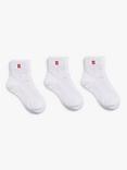 Sweaty Betty Essentials Ankle Socks, Pack of 3, White/Red