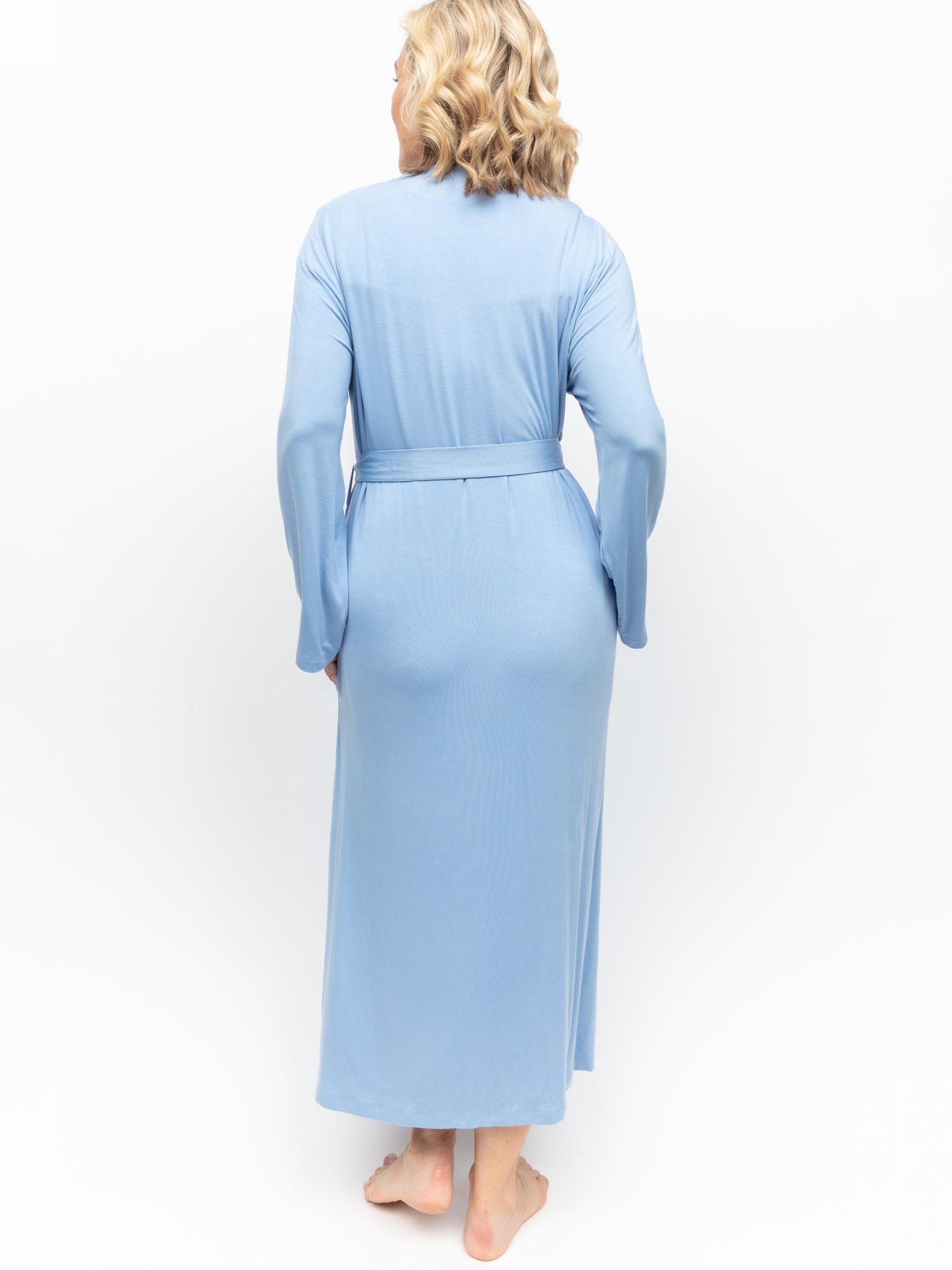 Product image 3 of 4, which shows Cyberjammies Selena Jersey Long Dressing Gown, Blue, 28
