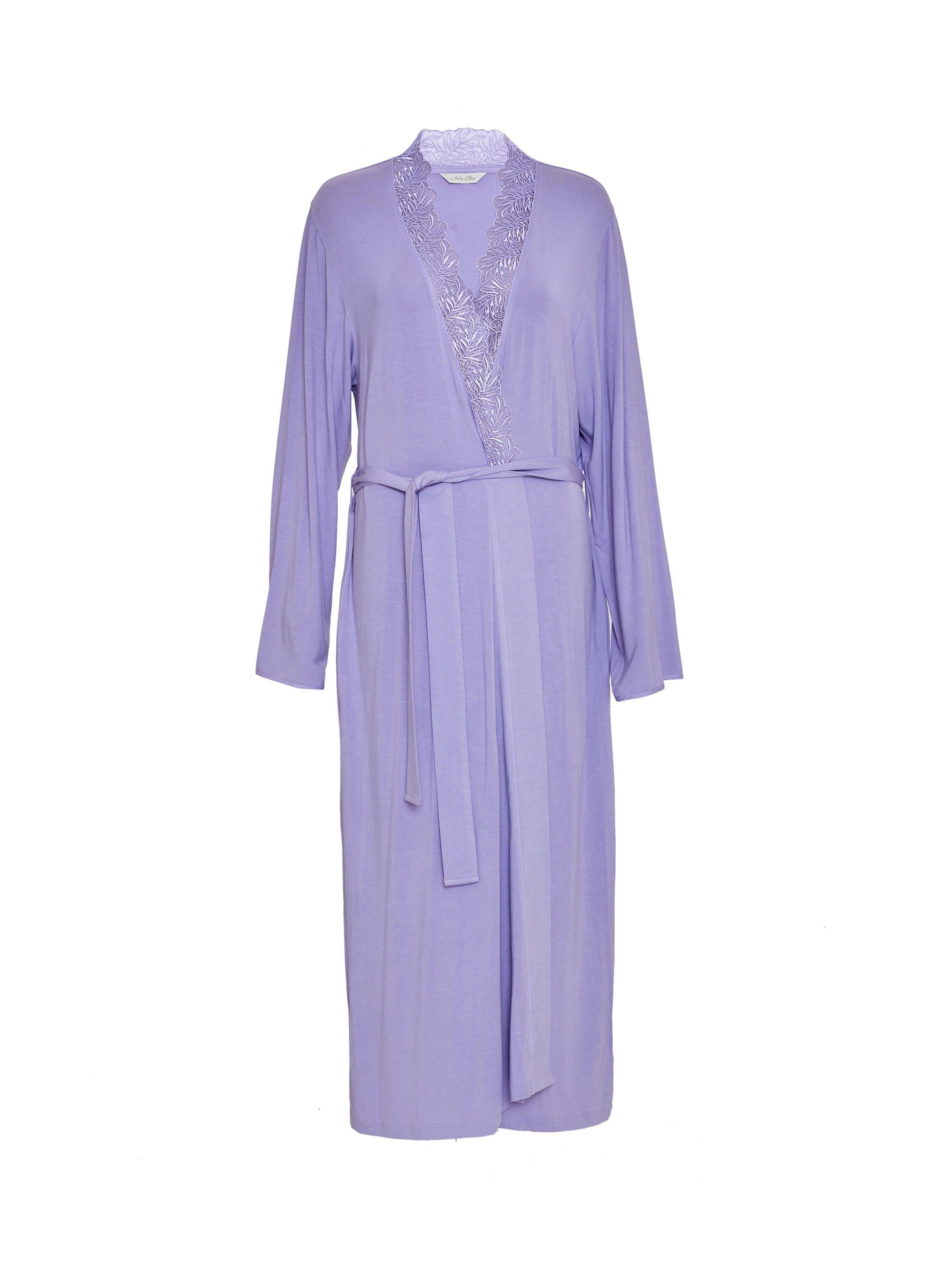 Product image 4 of 4, which shows Cyberjammies Lorelei Jersey Long Dressing Gown, Lilac, 28