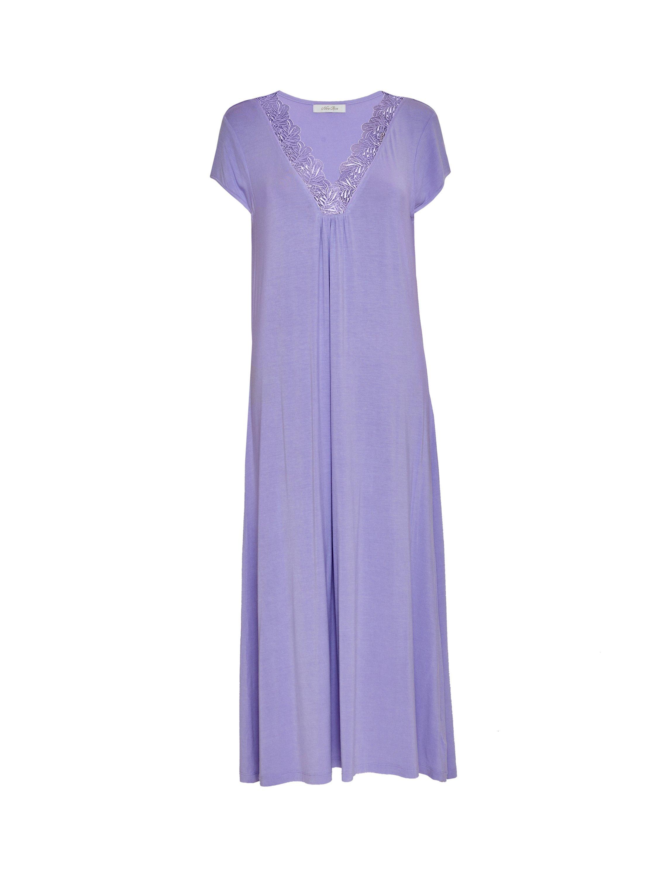 Product image 4 of 4, which shows Cyberjammies Lorelei Jersey Long Nightdress, Lilac, 28