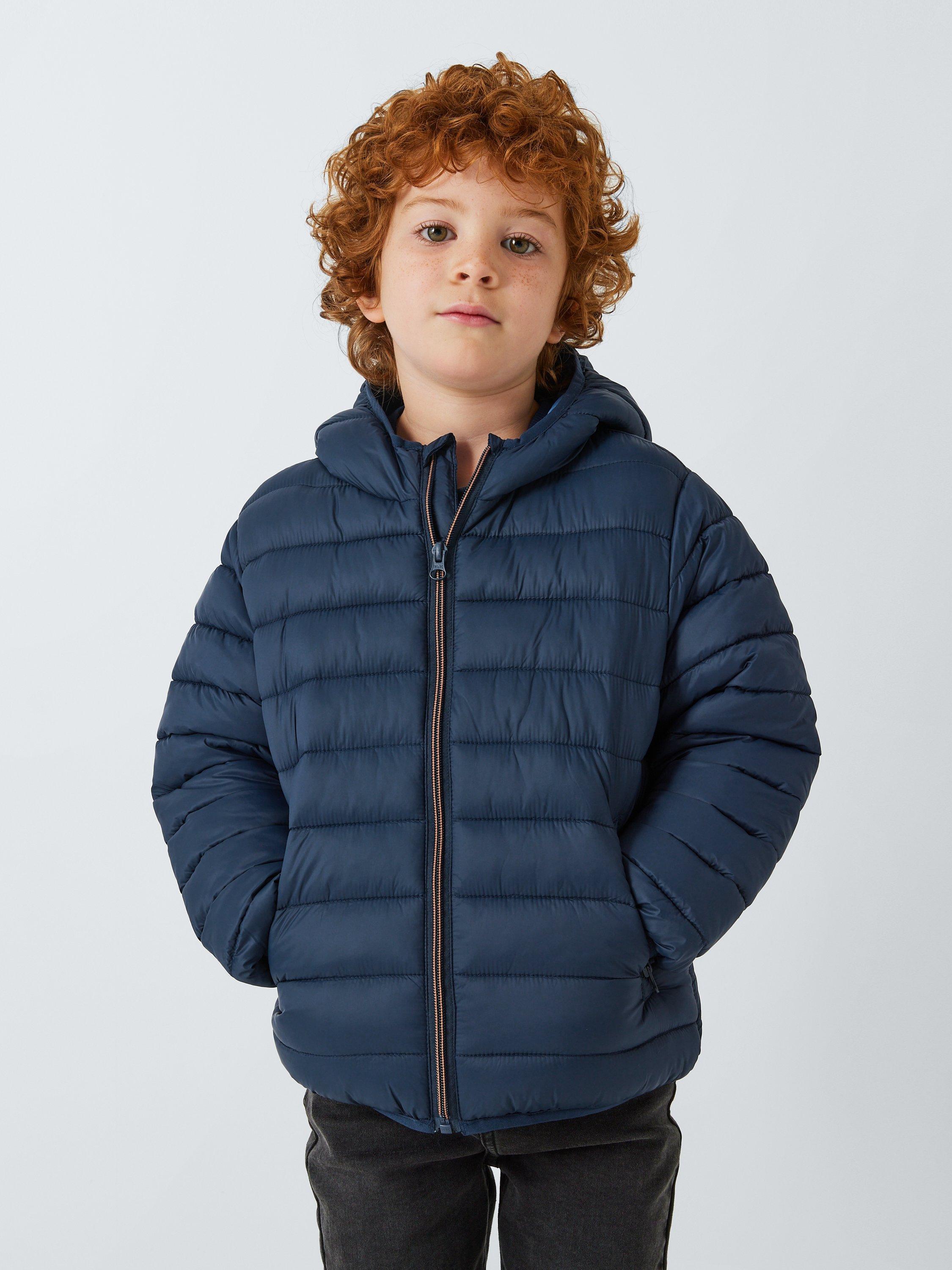 John Lewis Kids Puffer Packaway Jacket Blue