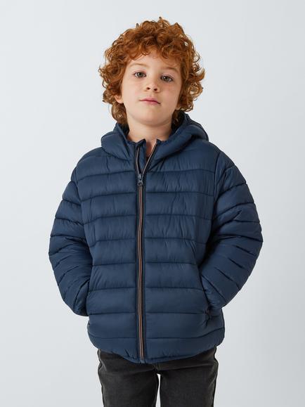 John Lewis Kids' Puffer Packaway Jacket, Blue - view 2, Blue