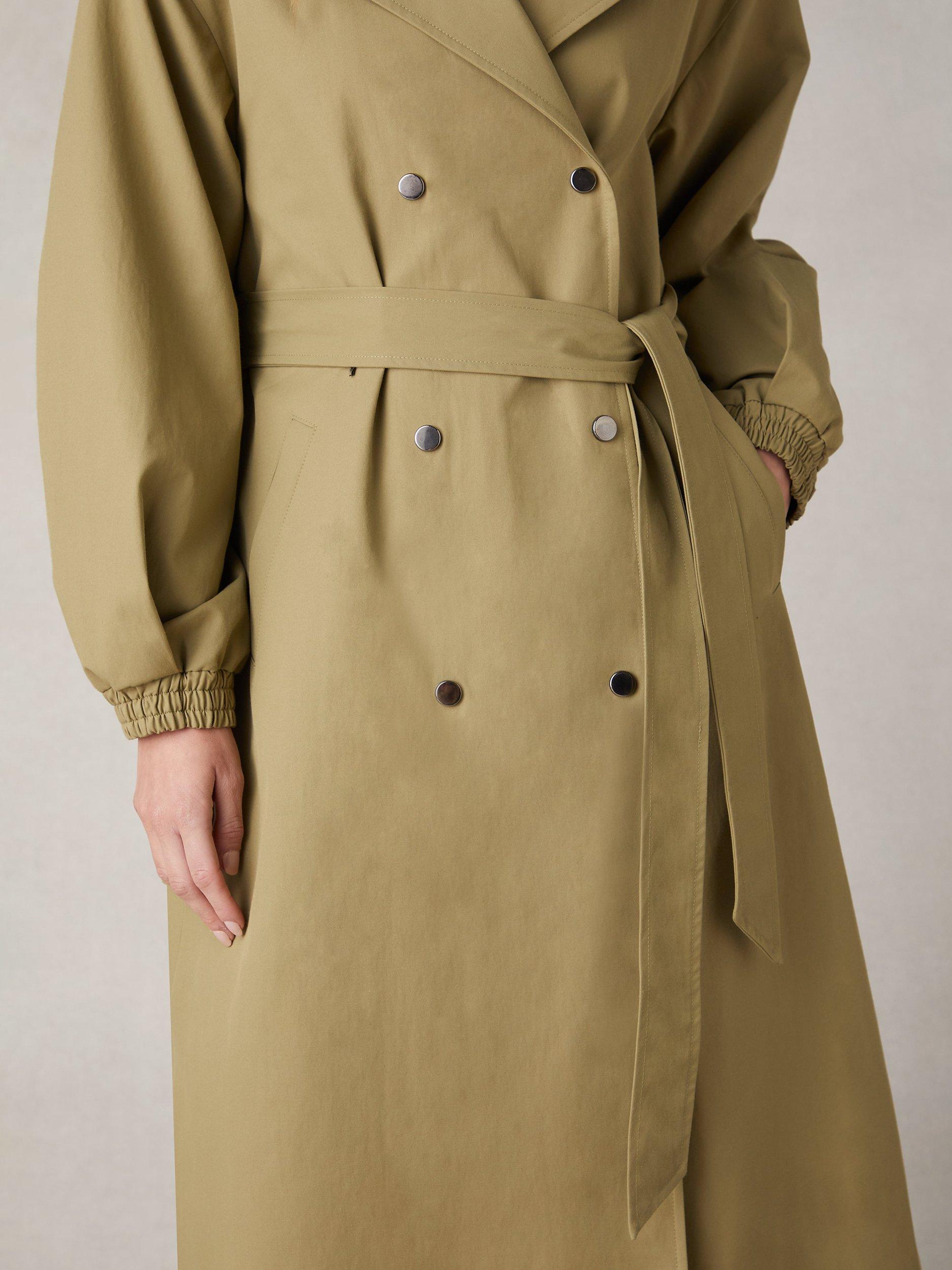 Product image 8 of 11, which shows Ro&Zo Olive Belted Trench Coat, Green, 10