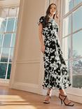 Ro&Zo Harper Floral Maxi Dress, Black/White