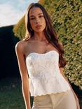 Ro&Zo Lace Bustier Top, White