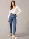 Ro&Zo High Waist Straight Leg Jeans, Blue