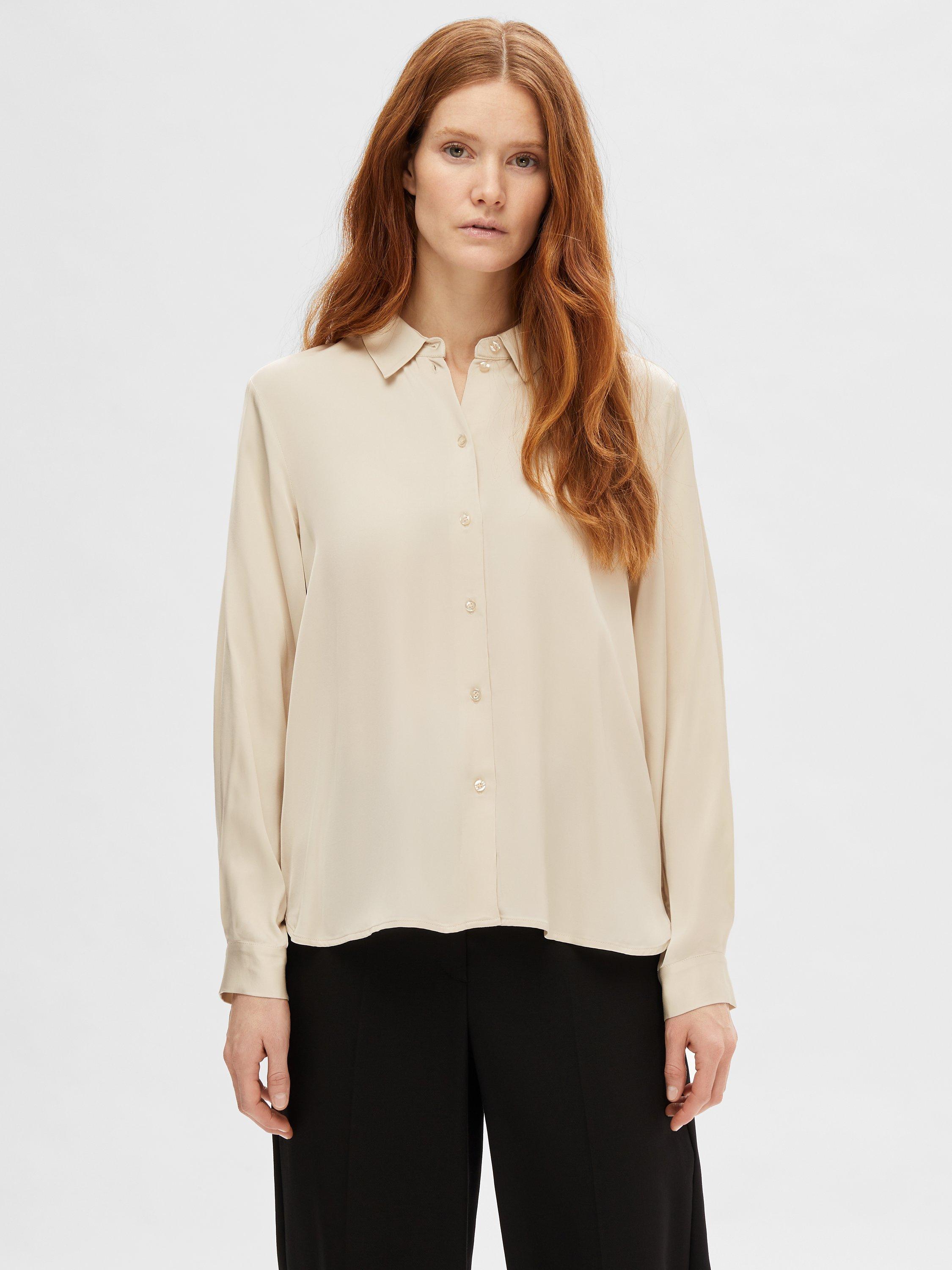 SELECTED FEMME Franzis Long Sleeve Shirt, Birch