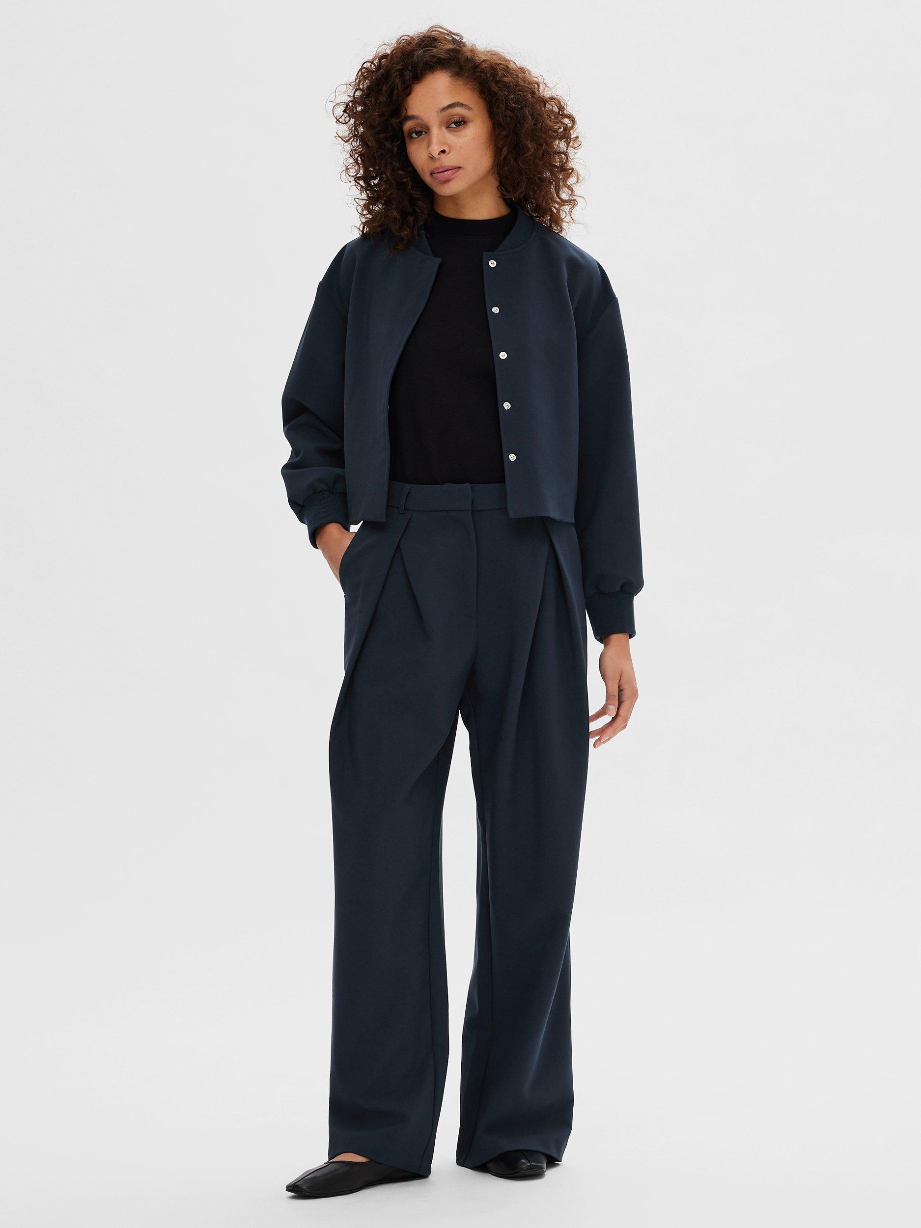 SELECTED FEMME Blake High Waist Trousers, Dark Sapphire