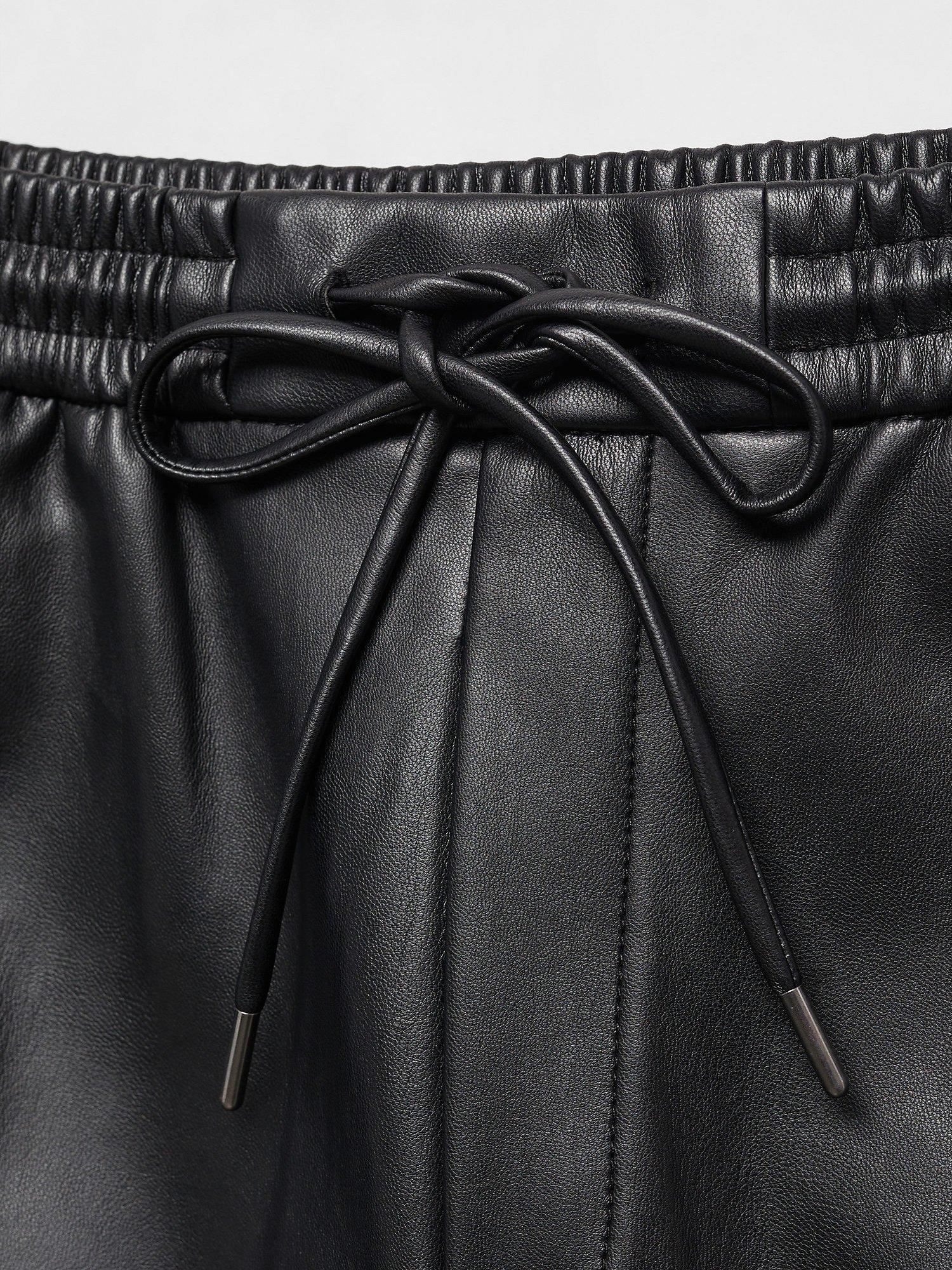 Mango leather joggers shop