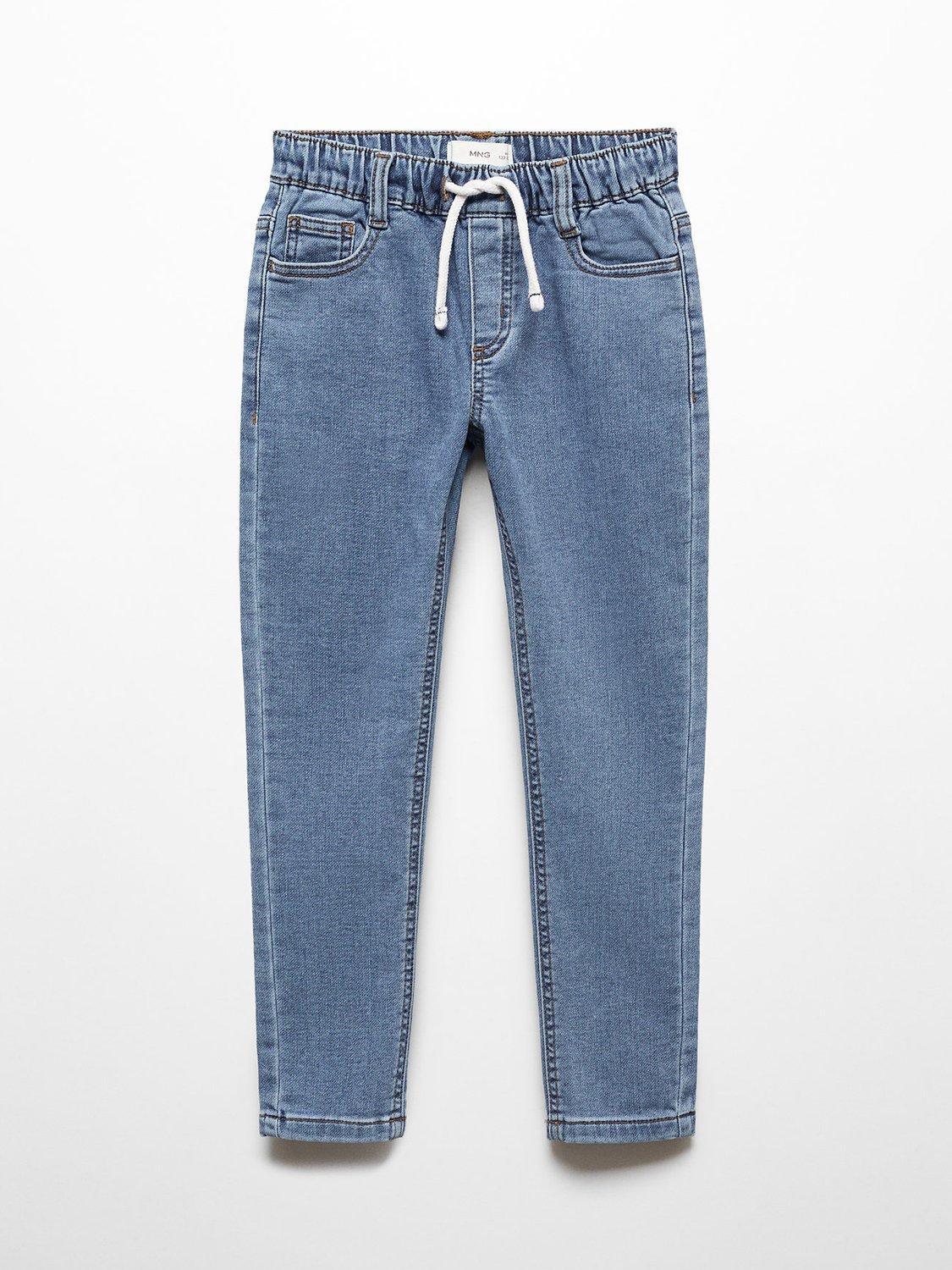Mango Boy's Comfy Drawstring Waist Jeans, Open Blue