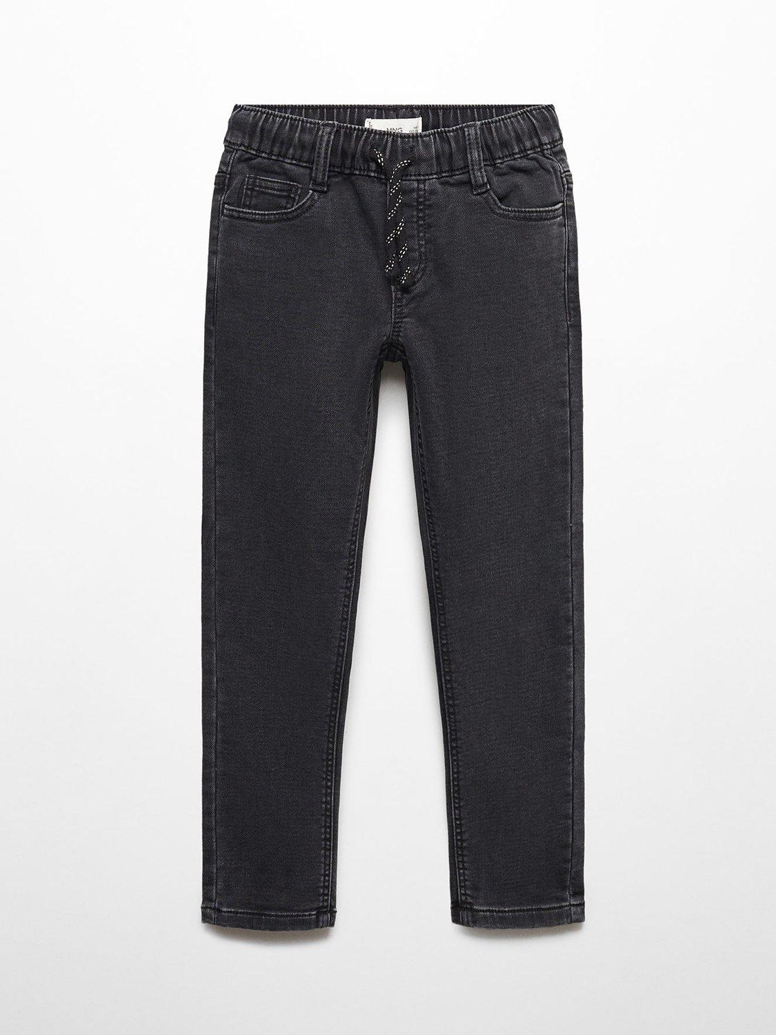 Mango Boy's Comfy Drawstring Waist Jeans, Grey