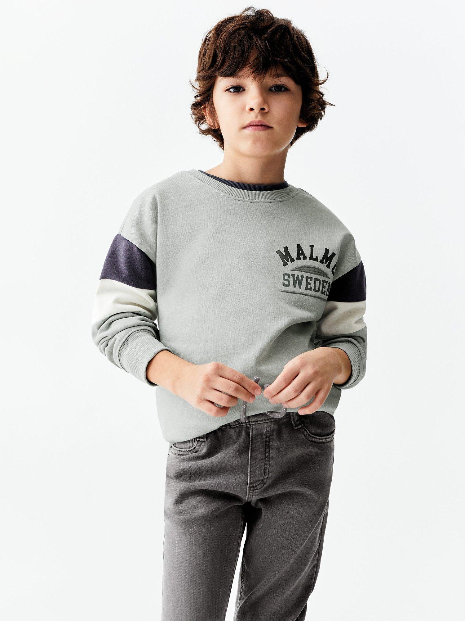 Mango Boy's Comfy Drawstring Waist Jeans, Open Grey