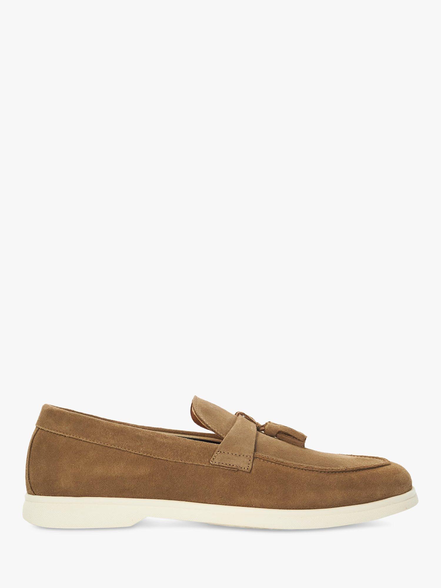 Dune Believes Top Stitch Tassle Loafers, Taupe
