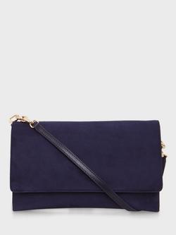 Hobbs Chelsea Suede Clutch Bag, Midnight