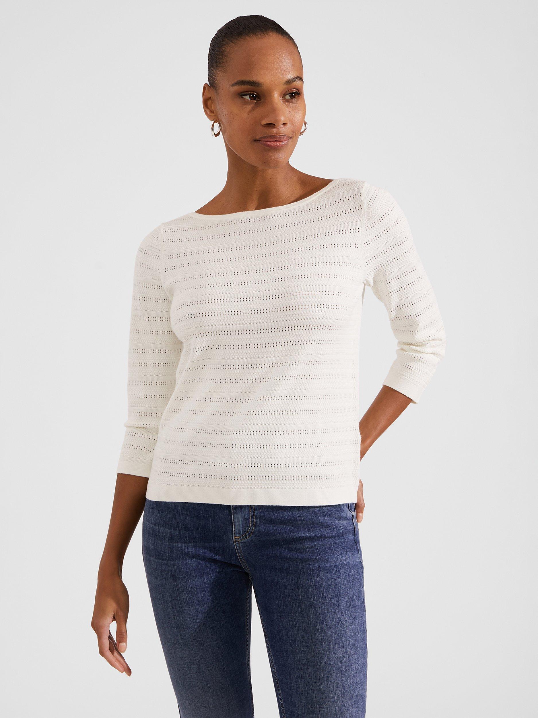 Hobbs Robin Textured 3 4 Sleeve Jumper Ivory