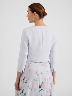 Hobbs Elize Cropped Crepe Jacket - view 2, Pale Blue