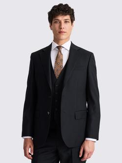 Moss Regular Fit Twill Suit Jacket, Black