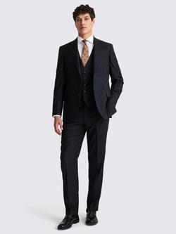 Moss Regular Fit Twill Suit Jacket - view 2, Black