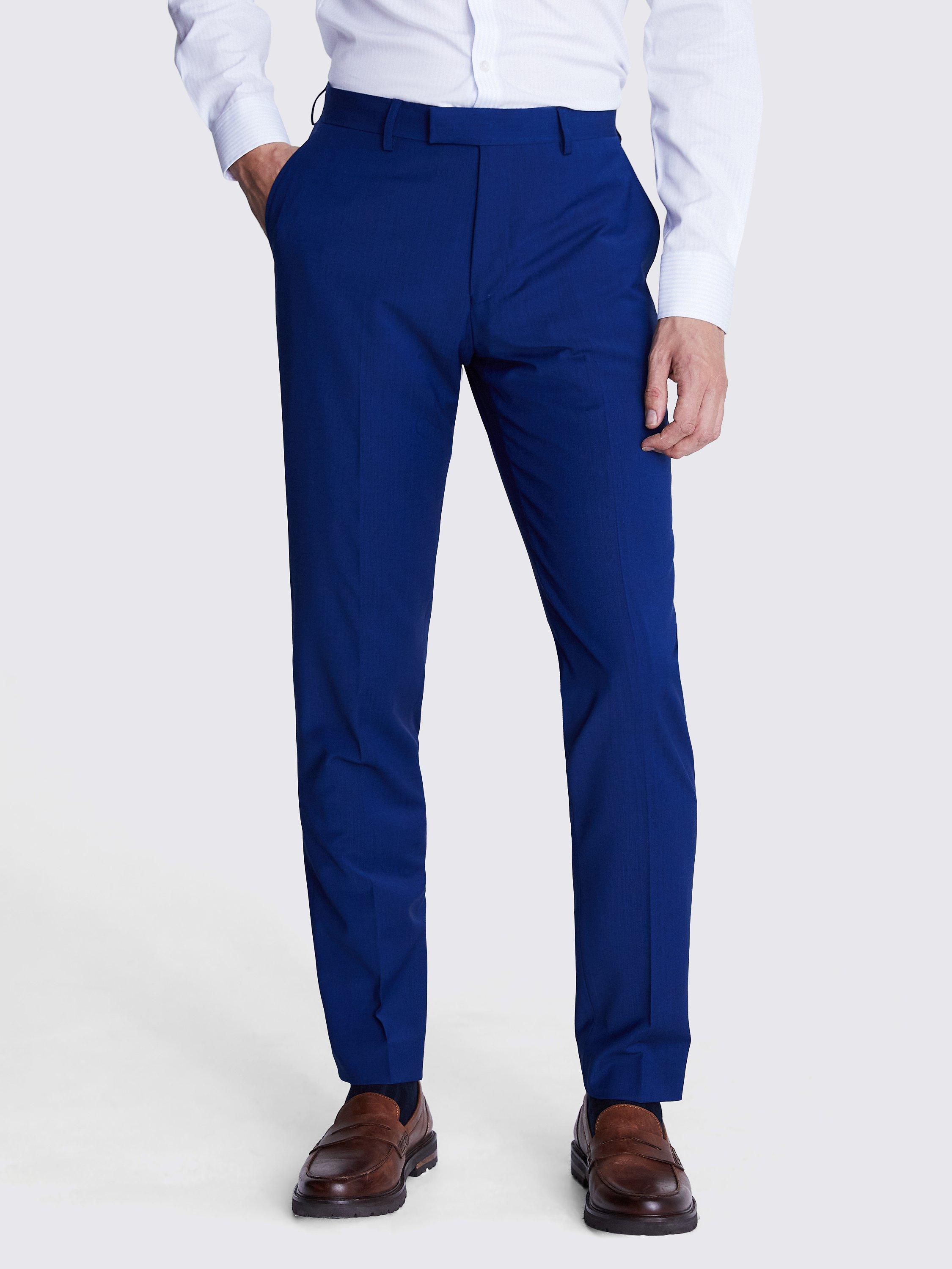 Product image 1 of 3, which shows Moss Tailored Fit Wool Blend Suit Trousers, Royal Blue, 42R
