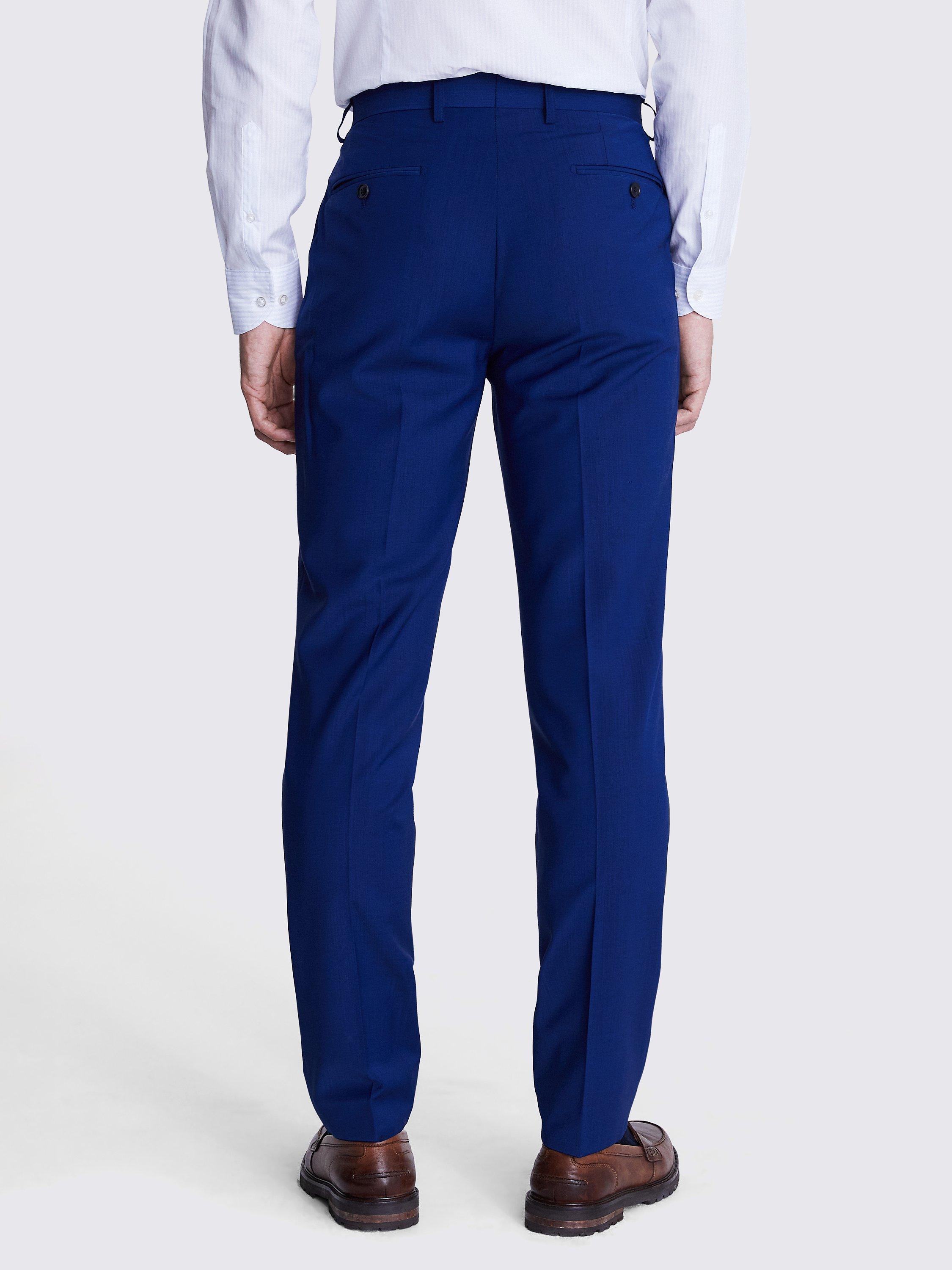Product image 2 of 3, which shows Moss Tailored Fit Wool Blend Suit Trousers, Royal Blue, 42R