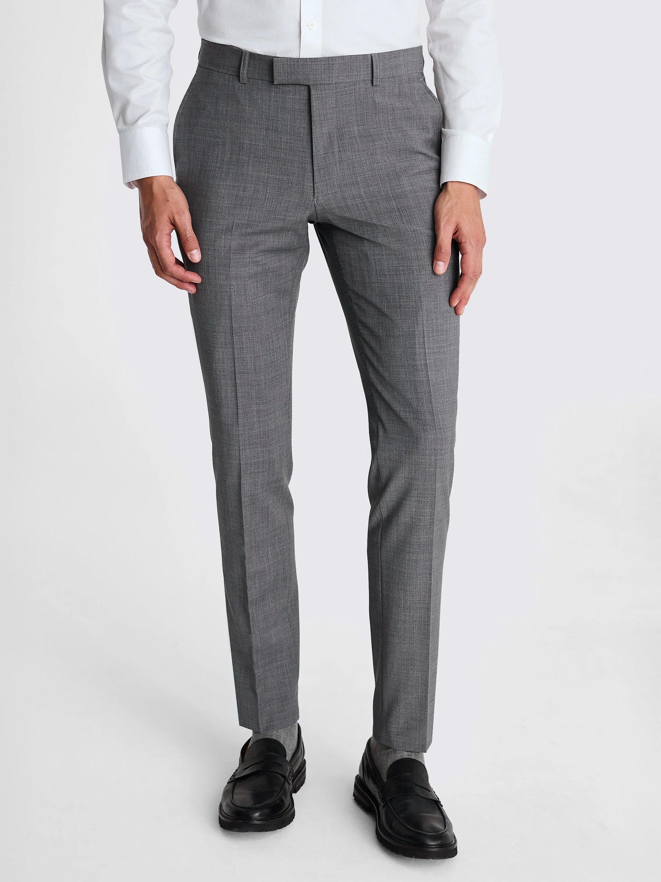 Moss x DKNY Slim Fit Wool Blend Suit Trousers, Grey
