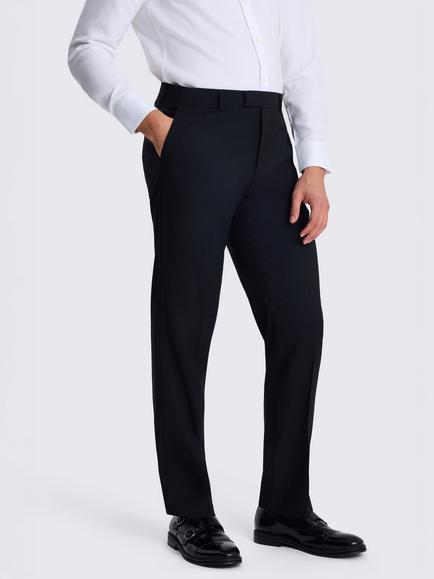 Moss Tailored Fit Stretch Suit Trousers, Black