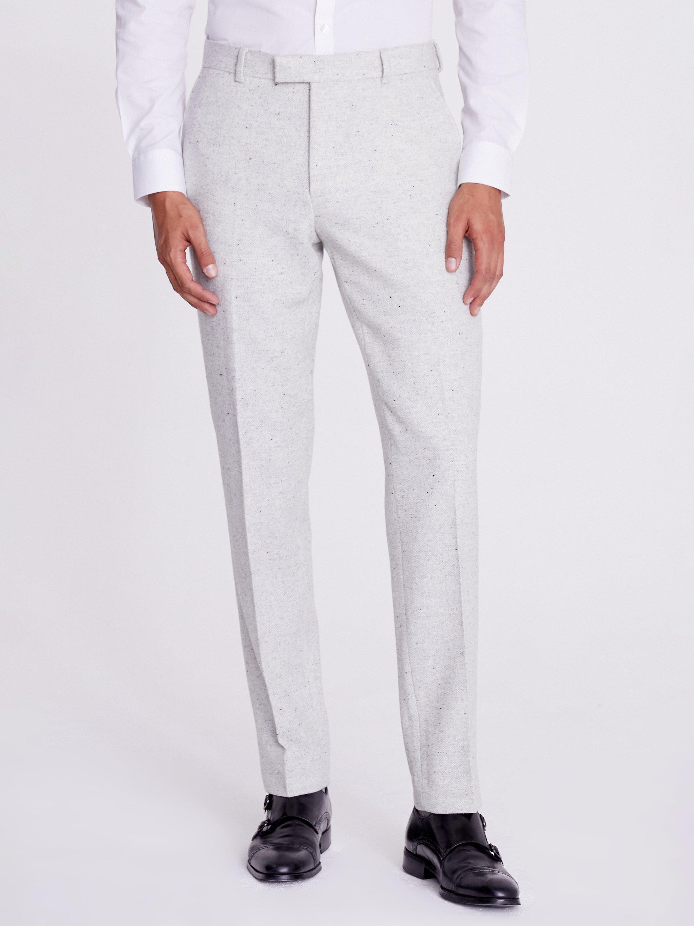 Moss Slim Fit Wool Blend Donegal Suit Trousers, Grey
