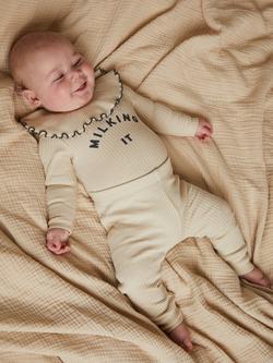 Claude & Co Baby Organic Cotton Rib Leggings, Oat