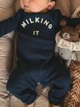 Claude & Co Baby Organic Cotton Milking It Onesie, Navy