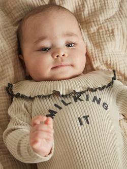 Claude & Co Baby Organic Cotton Milking It Onesie, Oat