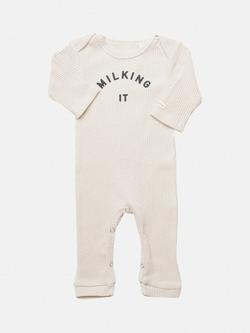 Claude & Co Baby Organic Cotton Milking It Onesie - view 2, Oat