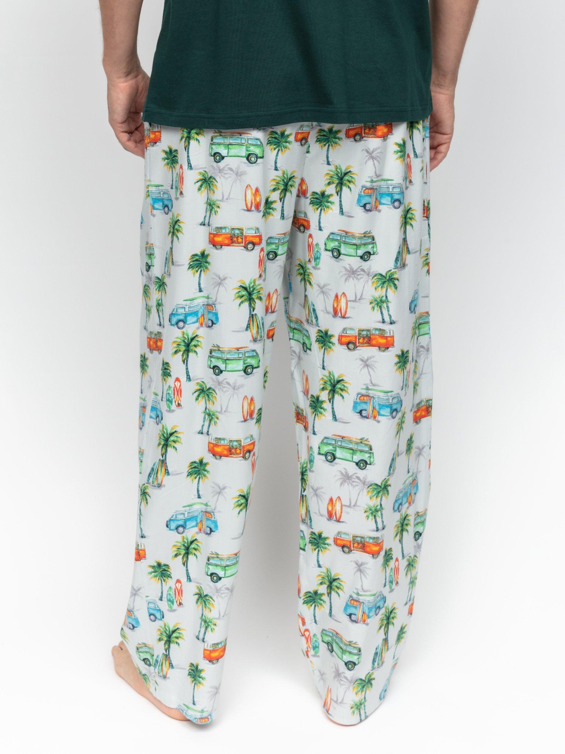 Product image 3 of 4, which shows Cyberjammies Bodhi Campervan Print Pyjama Bottoms, Grey/Multi, S