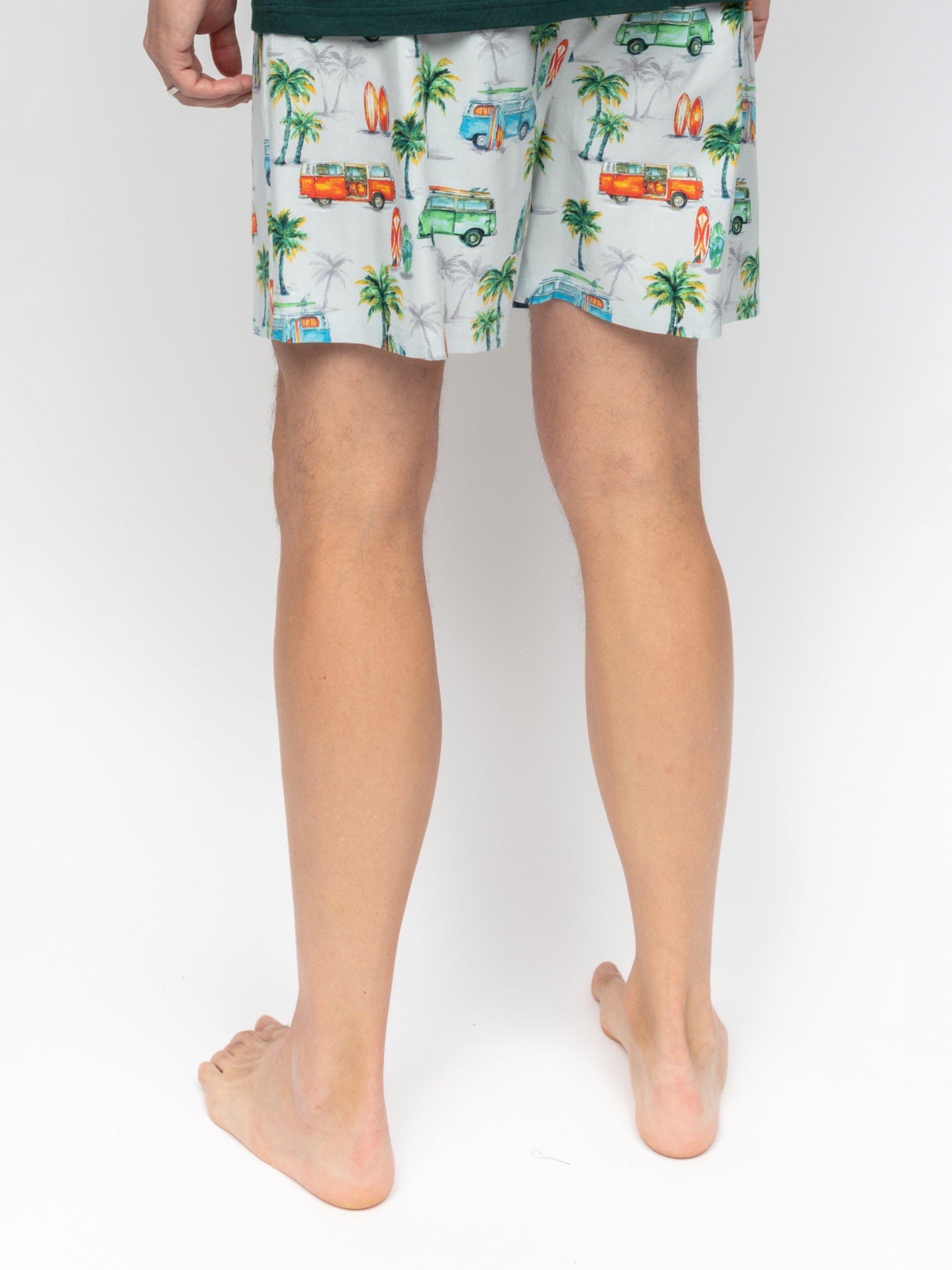 Product image 3 of 4, which shows Cyberjammies Bodhi Campervan Print Pyjama Shorts, Grey/Multi, S