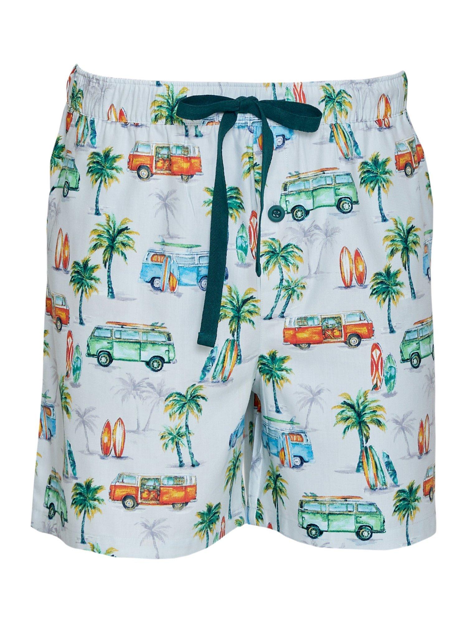 Product image 4 of 4, which shows Cyberjammies Bodhi Campervan Print Pyjama Shorts, Grey/Multi, S