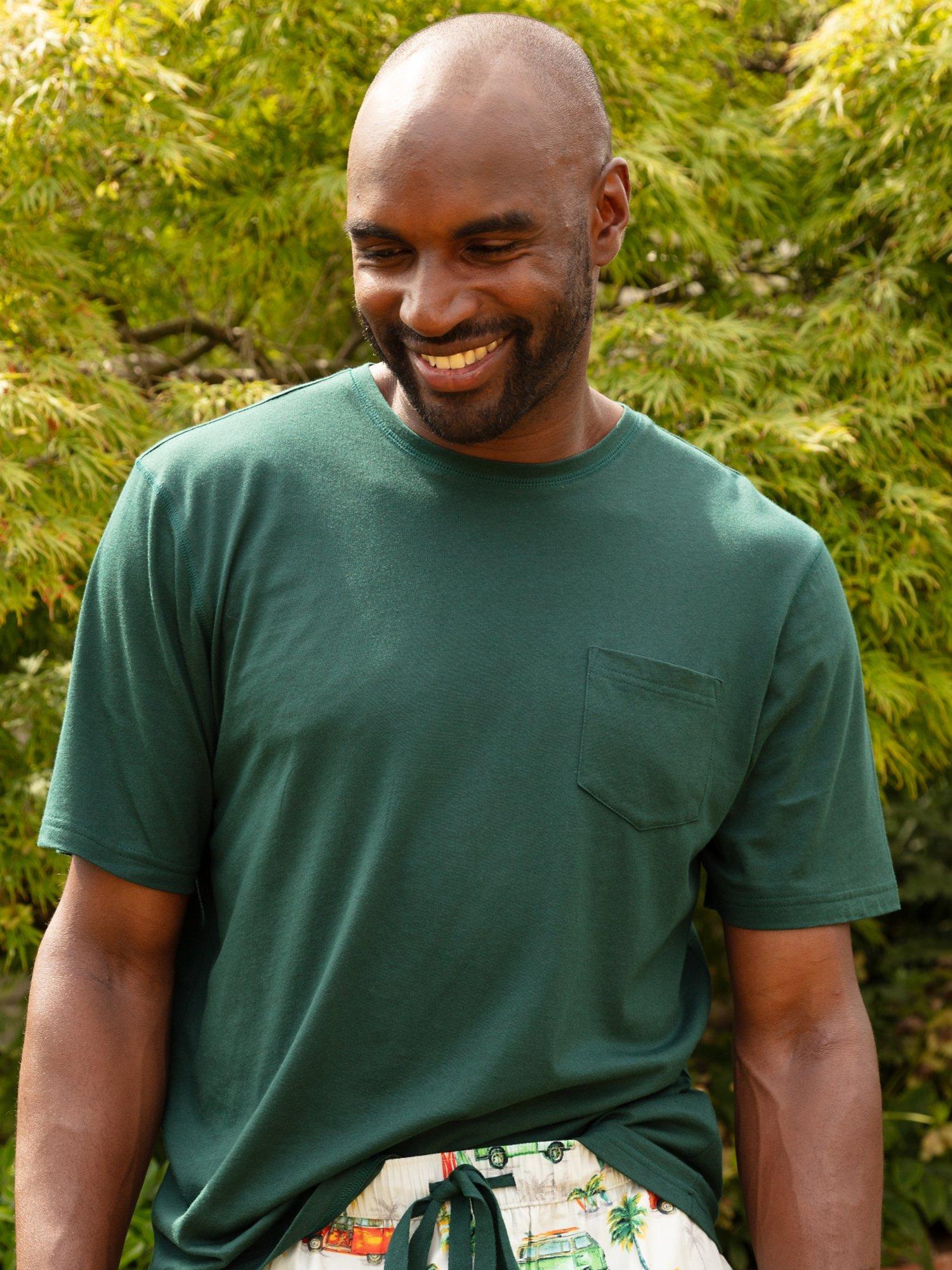 Product image 1 of 4, which shows Cyberjammies Bodhi Short Sleeve Pyjama Top, Green, S