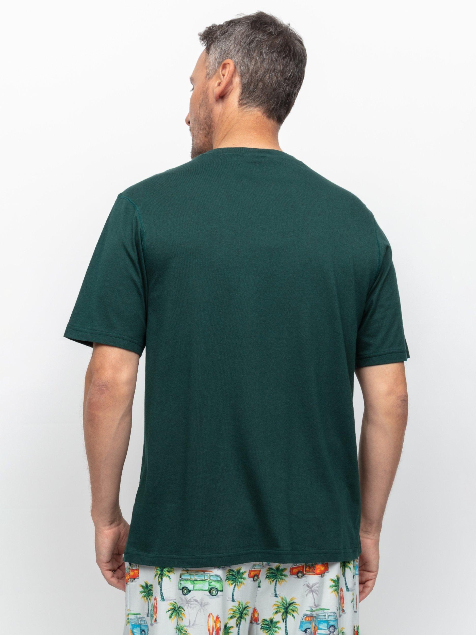 Product image 3 of 4, which shows Cyberjammies Bodhi Short Sleeve Pyjama Top, Green, S