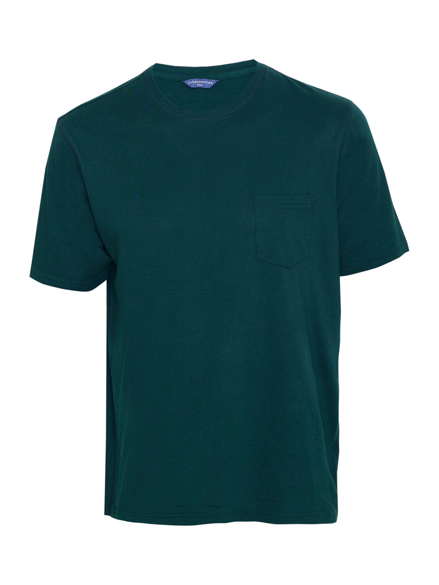 Product image 4 of 4, which shows Cyberjammies Bodhi Short Sleeve Pyjama Top, Green, S