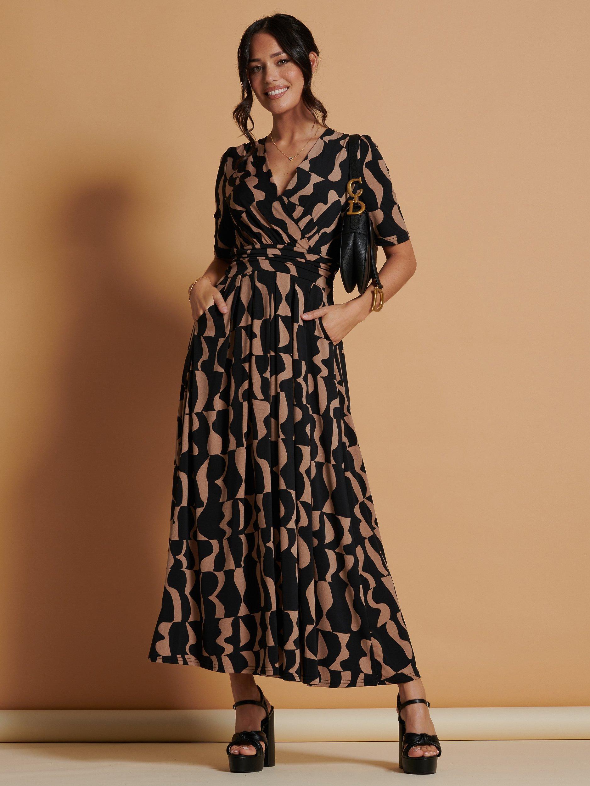 Jolie moi geometric print dress sale