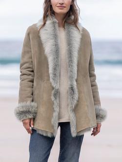 Celtic & Co. Toscana Trim Sheepskin Jacket, Taupe