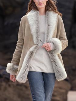 Celtic & Co. Toscana Trim Sheepskin Jacket - view 2, Taupe