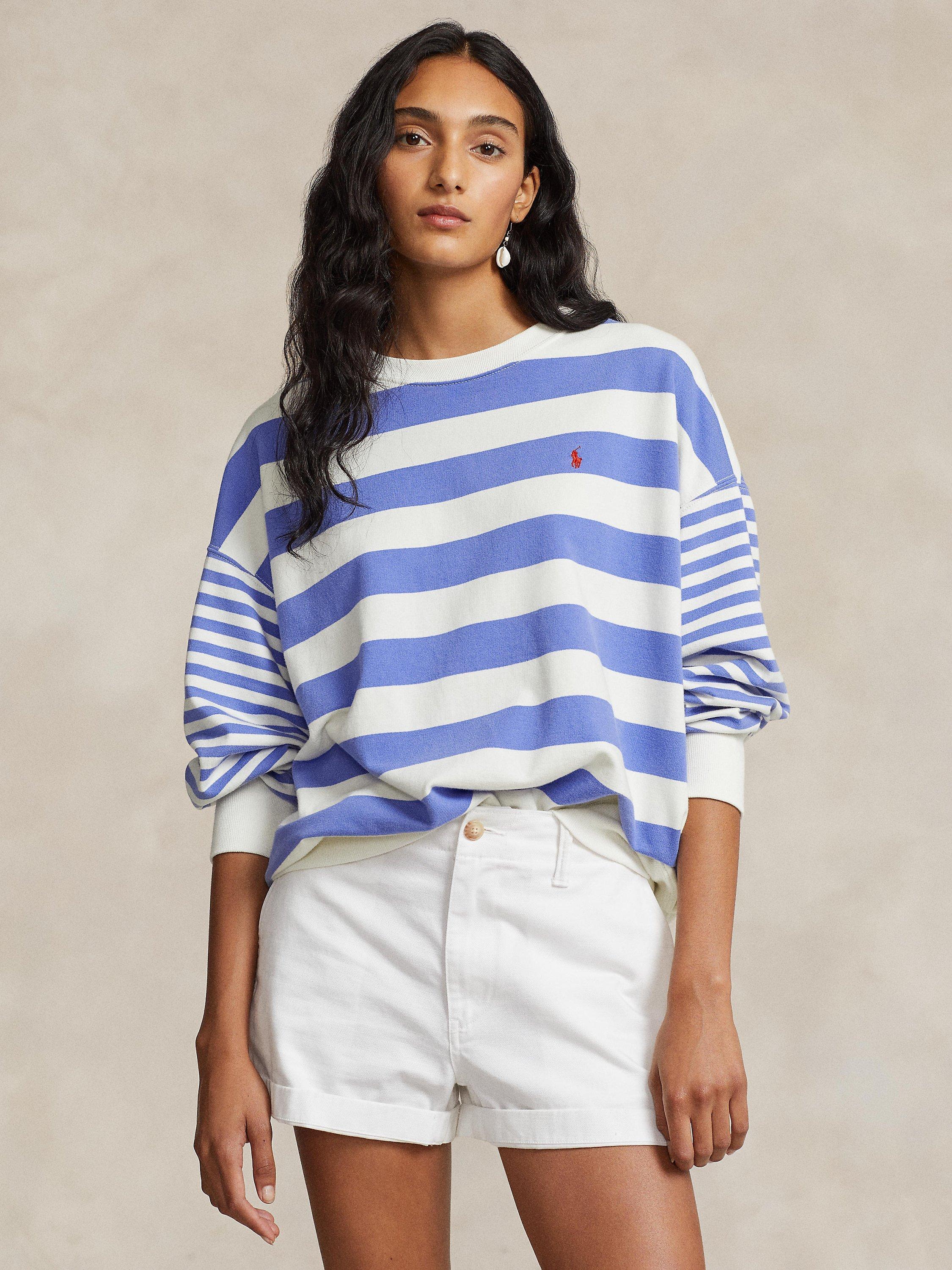 Polo Ralph Lauren Stripe French Terry Sweatshirt, Blue/Multi