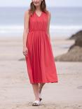 Celtic & Co. Organic Cotton Tie Neck Midi Dress, Chilli, Chilli