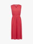 Celtic & Co. Organic Cotton Tie Neck Midi Dress, Chilli, Chilli